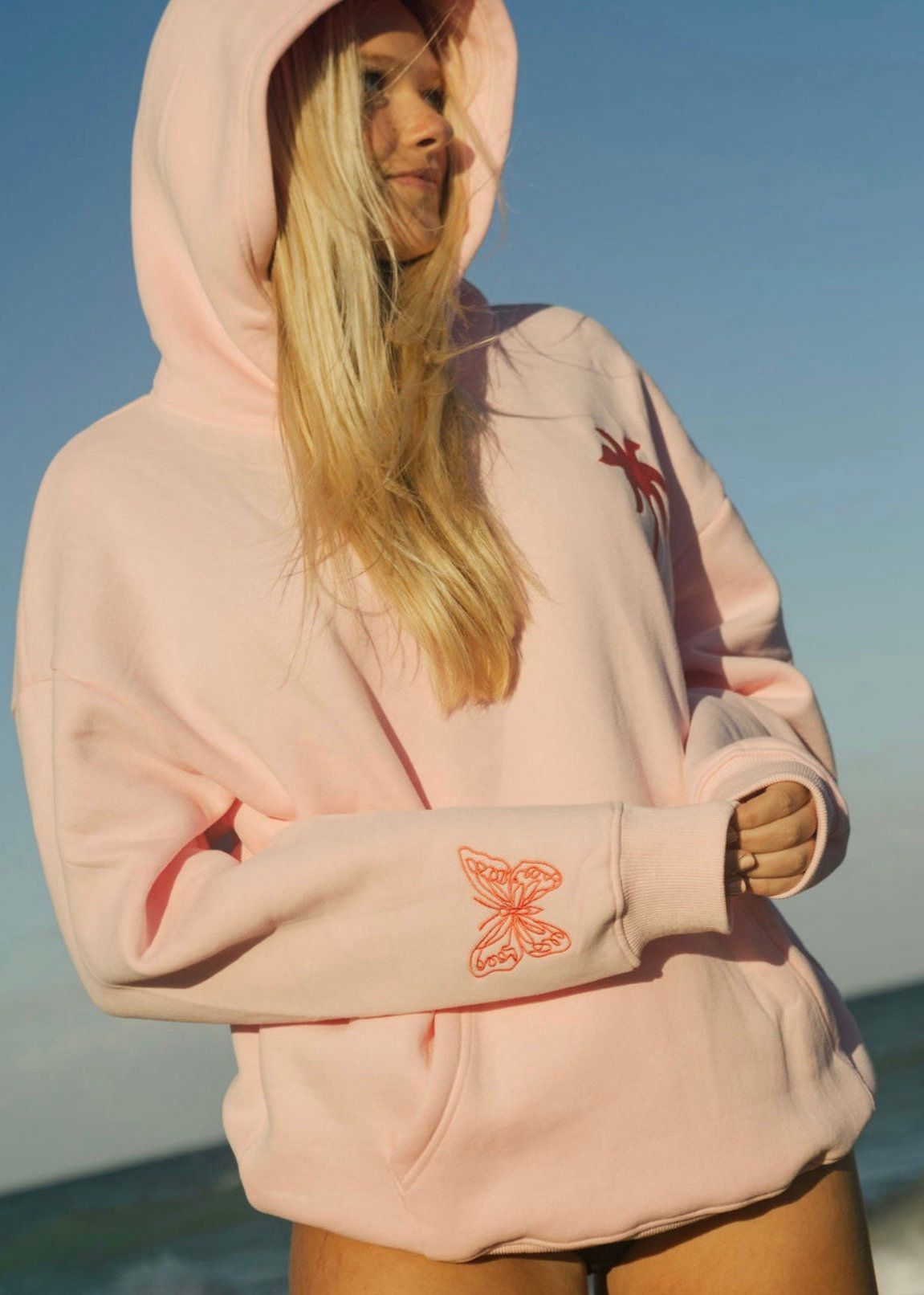 Pink Pink Palm Puff To Live For the Hope of it All Hoodie | US-EDPIT5249