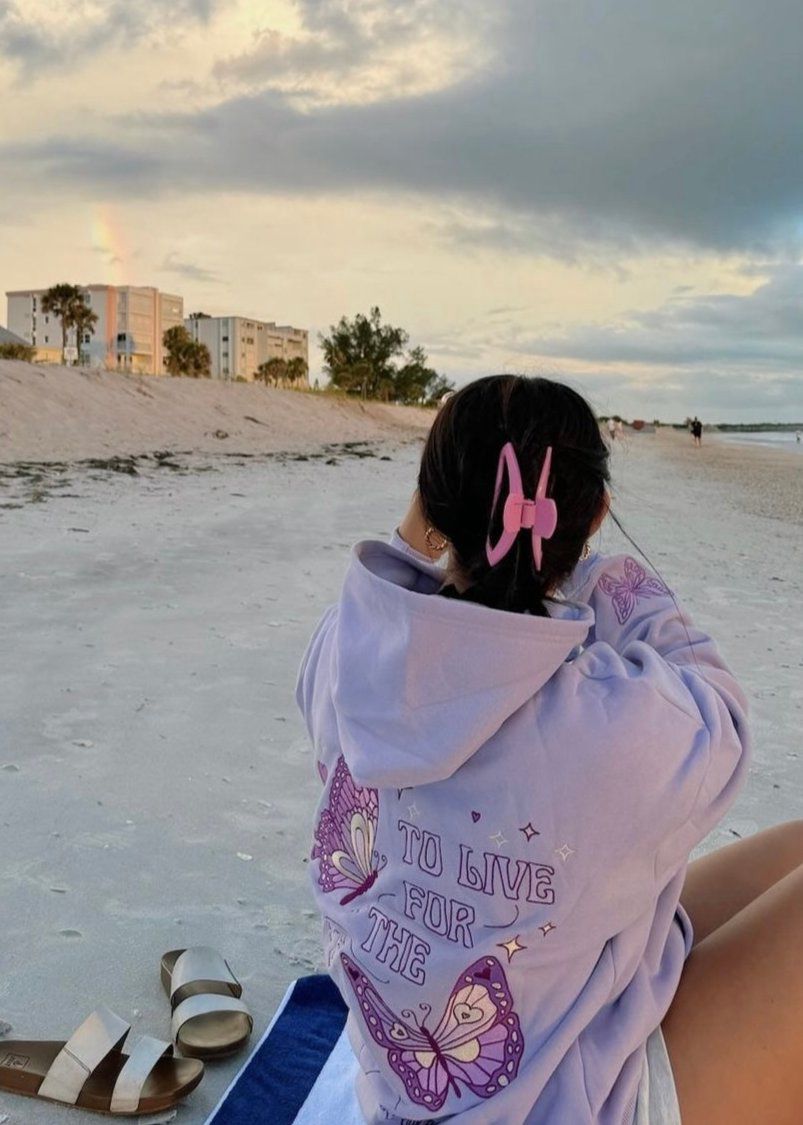 Purple Pink Palm Puff To Live For the Hope of it All Hoodie | US-DWZRM4971